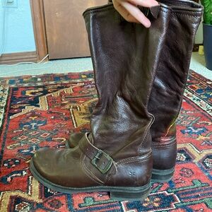 Frye tall harness boots